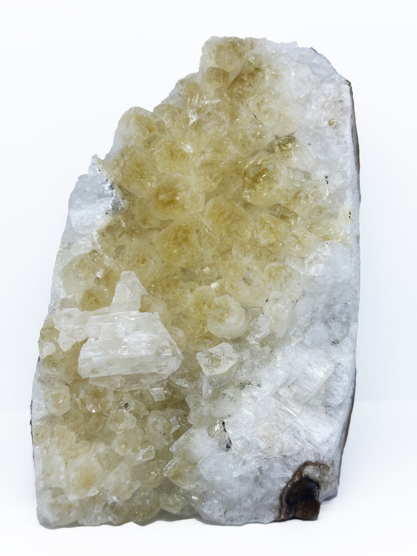 Citrine Cut Base with Calcite and Quartz CT476