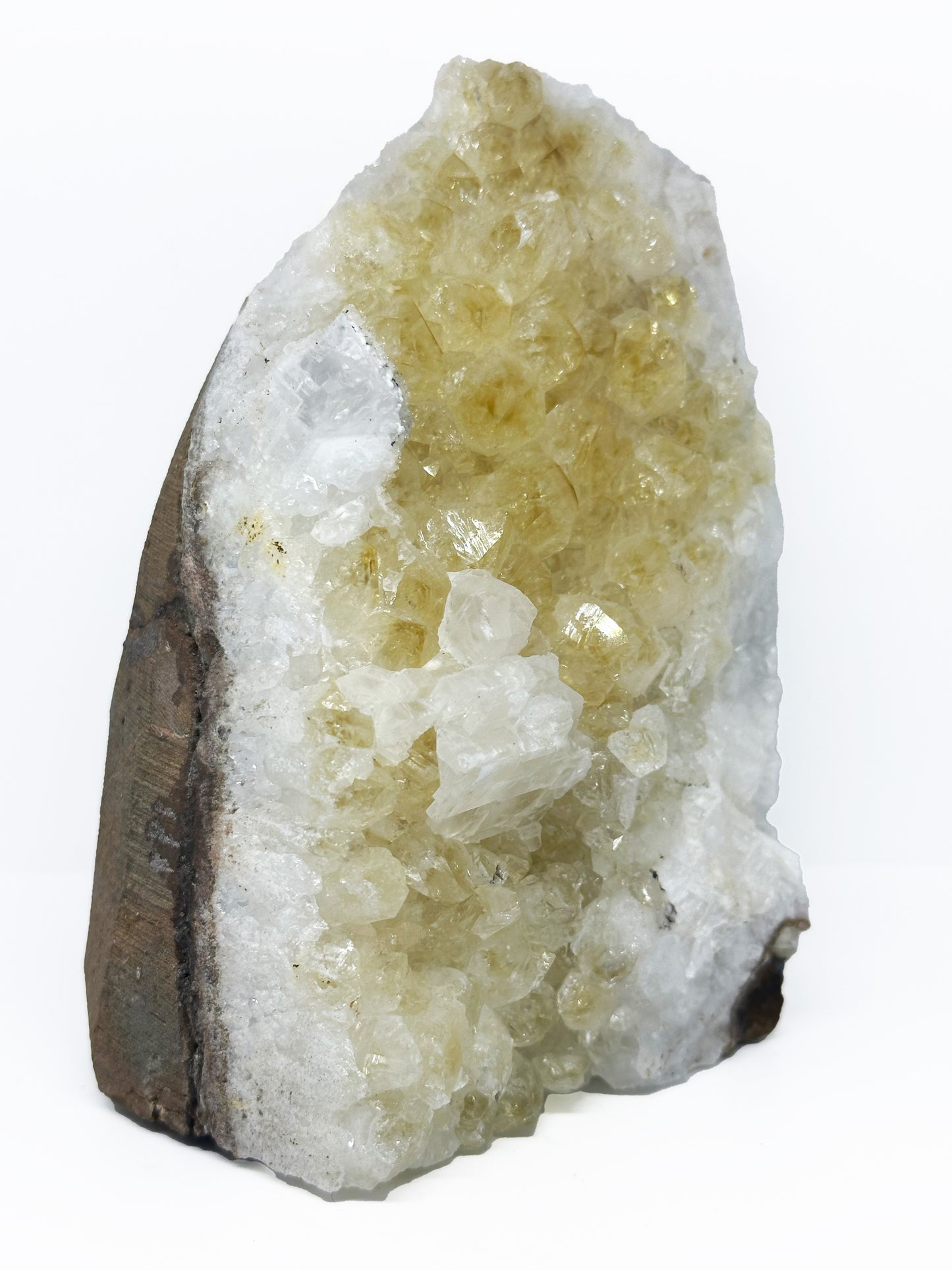 Citrine Cut Base with Calcite and Quartz CT476