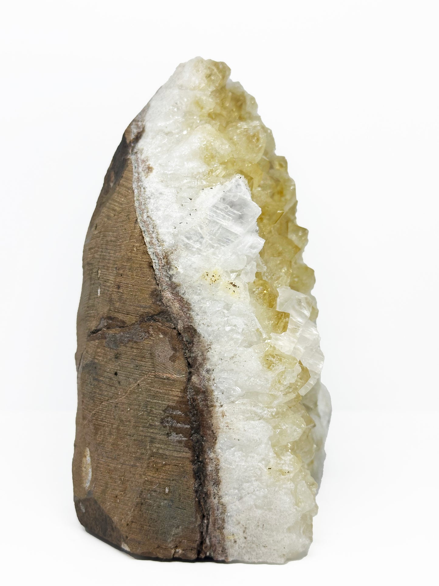 Citrine Cut Base with Calcite and Quartz CT476