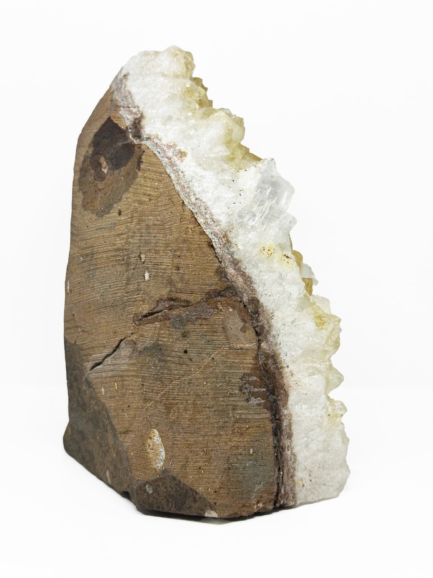 Citrine Cut Base with Calcite and Quartz CT476