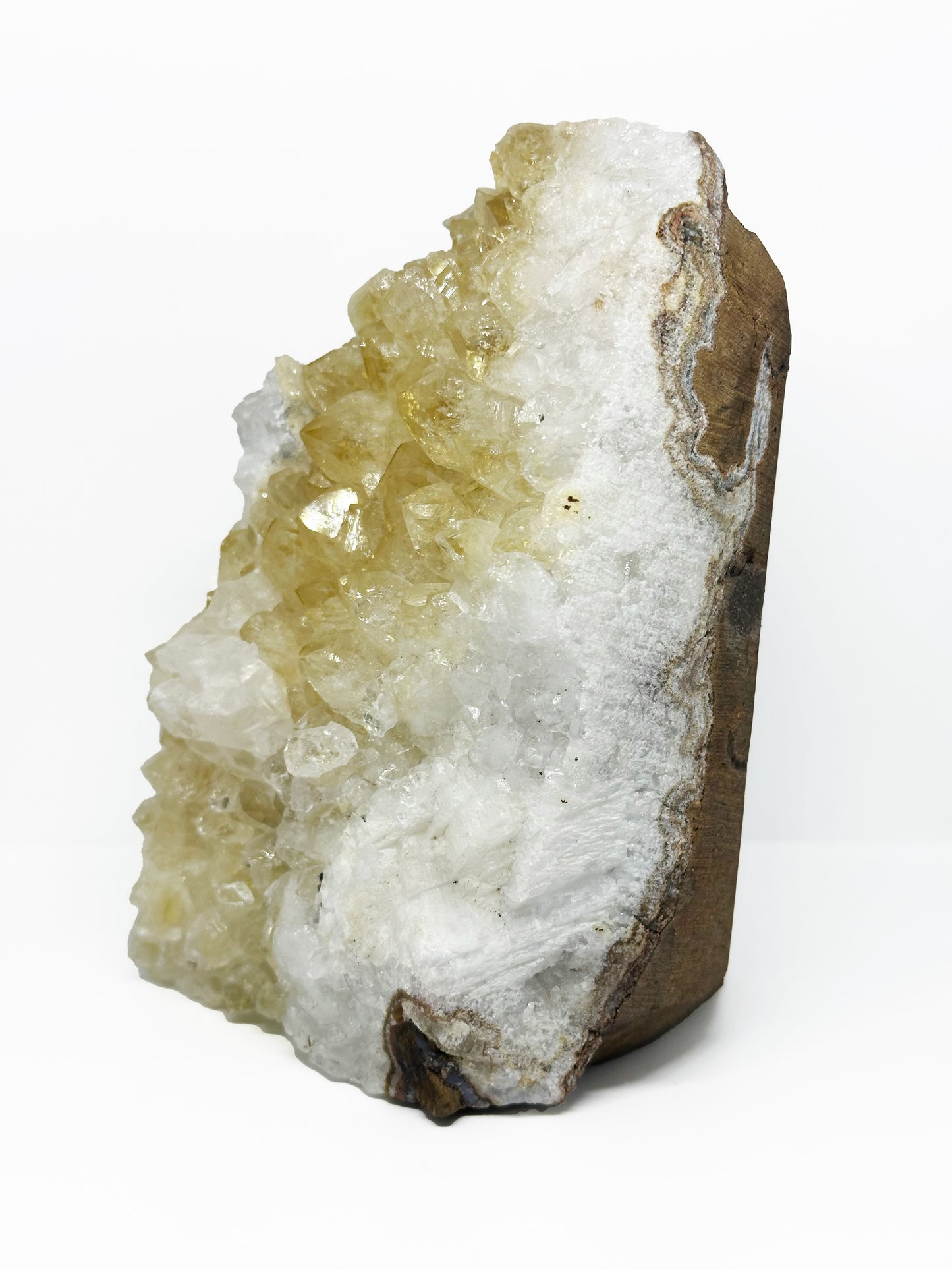 Citrine Cut Base with Calcite and Quartz CT476