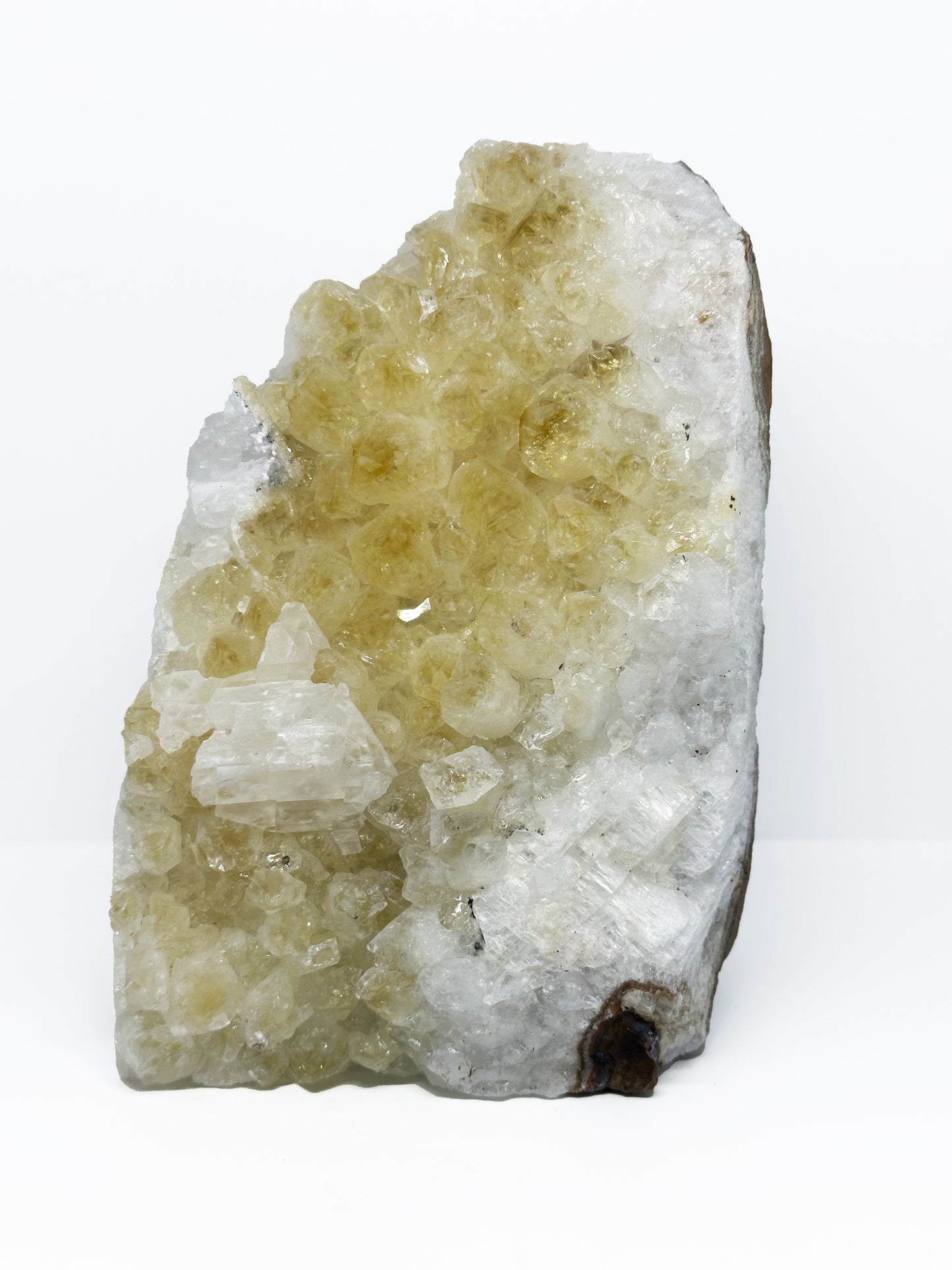 Citrine Cut Base with Calcite and Quartz CT476