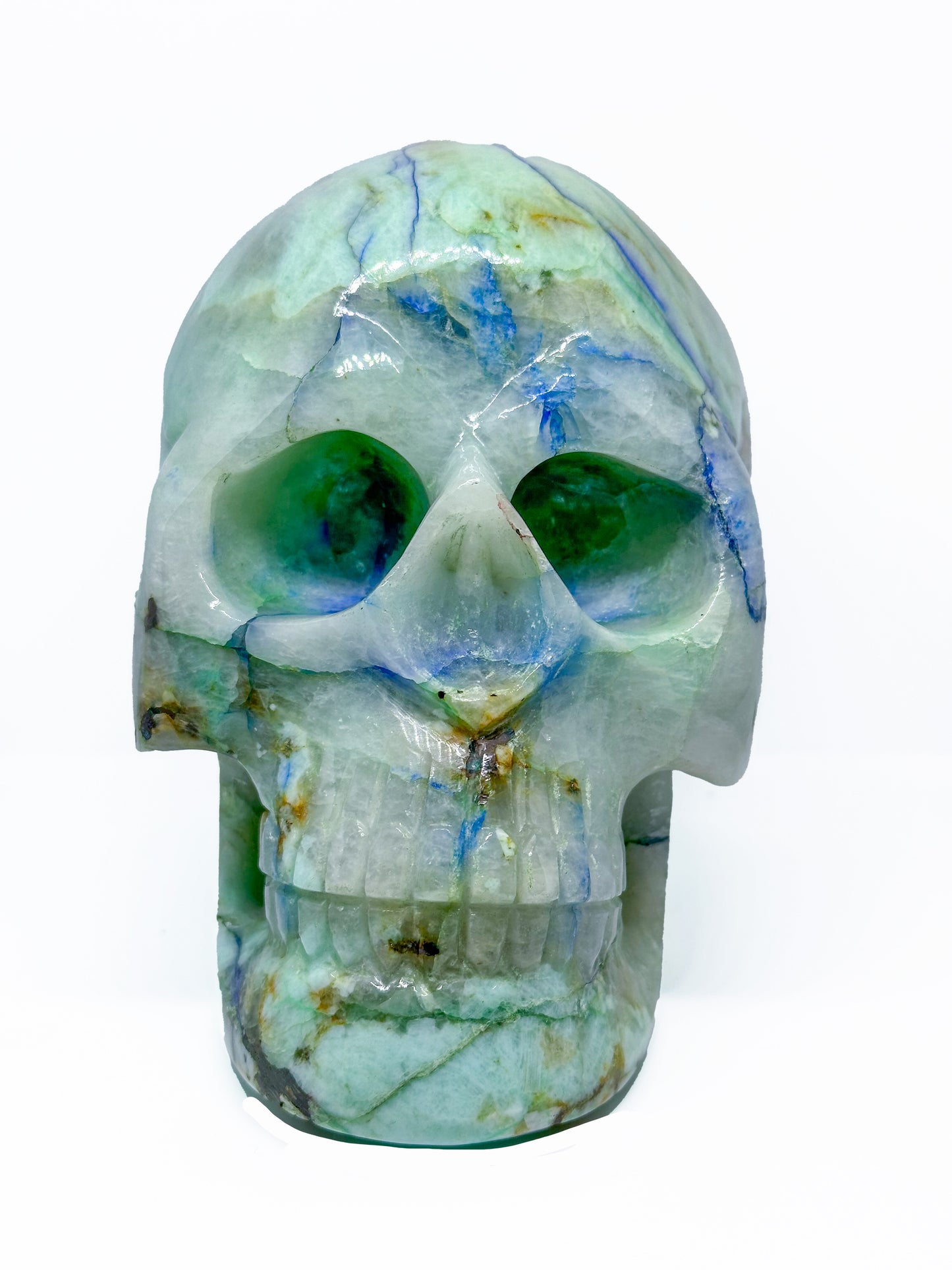 Skull, Azurite with Malachite SKL370